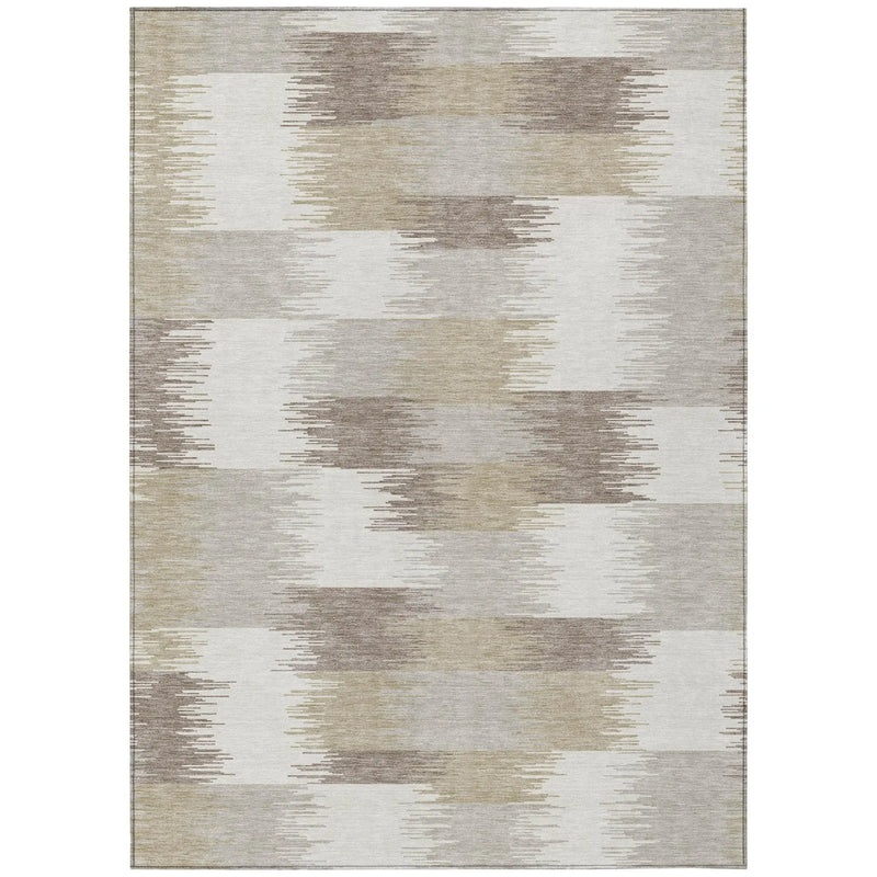 3' X 5' Ivory And Silver Geometric Washable Indoor Outdoor Area Rug Homeroots Outdoor