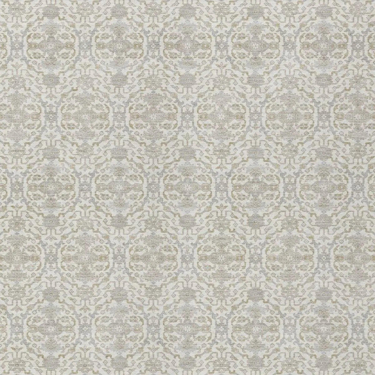 3' X 5' Ivory And Silver Oriental Washable Indoor Outdoor Area Rug Homeroots Outdoor