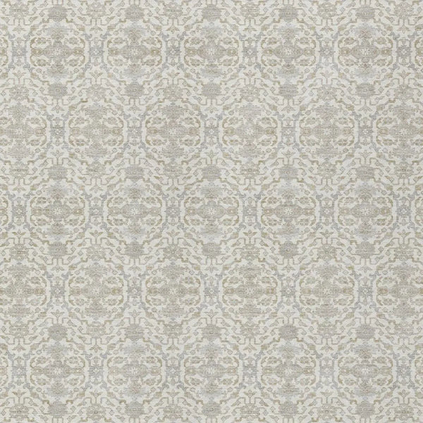 3' X 5' Ivory And Silver Oriental Washable Indoor Outdoor Area Rug Homeroots Outdoor