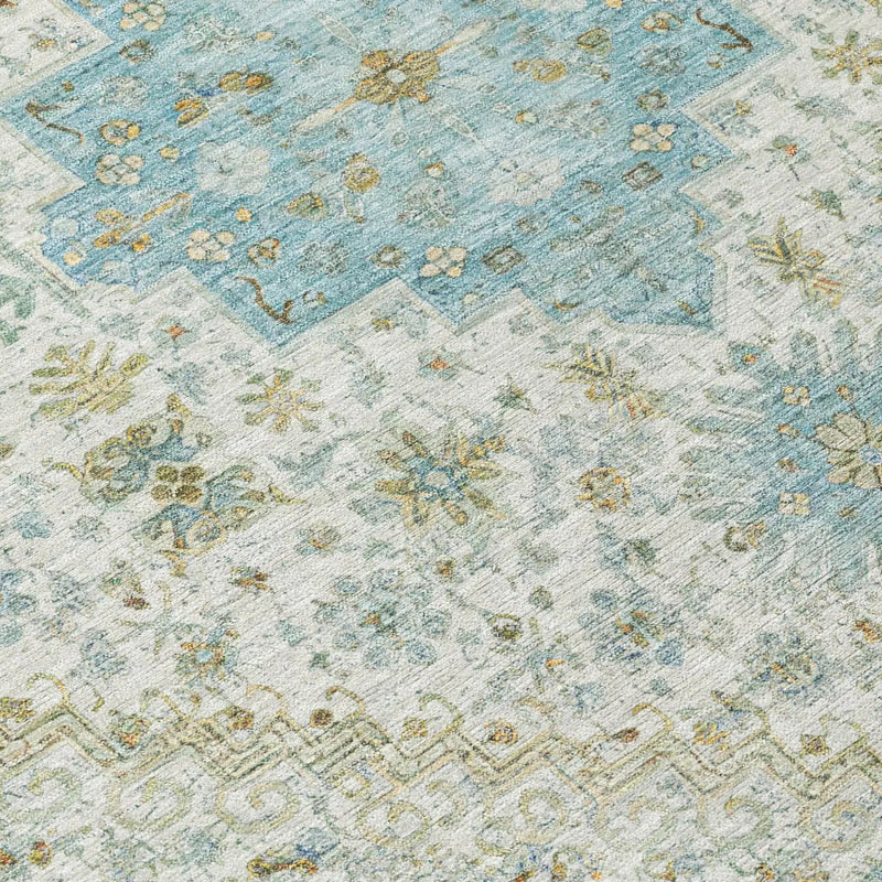 3' X 5' Ivory And Silver Oriental Washable Indoor Outdoor Area Rug Homeroots Outdoor