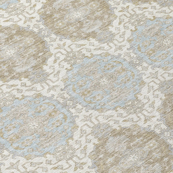 3' X 5' Ivory And Silver Striped Washable Indoor Outdoor Area Rug Homeroots Outdoor