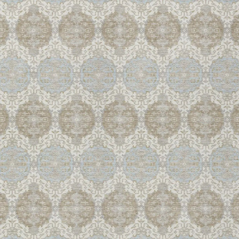 3' X 5' Ivory And Silver Striped Washable Indoor Outdoor Area Rug Homeroots Outdoor