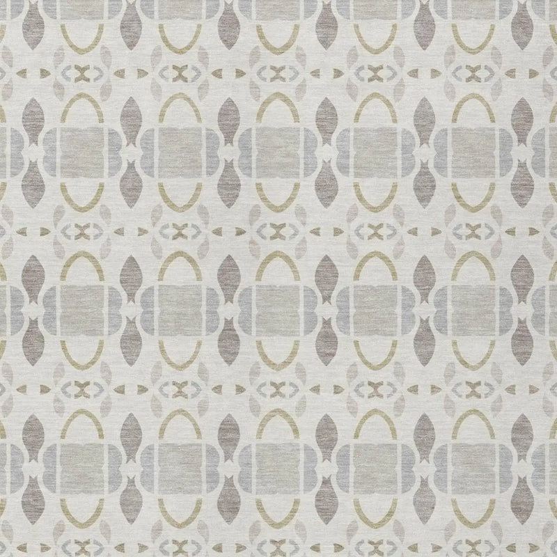 3' X 5' Ivory And Silver Striped Washable Indoor Outdoor Area Rug Homeroots Outdoor