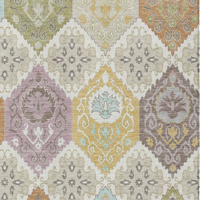 3' X 5' Ivory And Sky Blue Geometric Washable Indoor Outdoor Area Rug Homeroots Outdoor