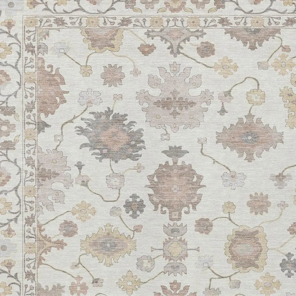 3' X 5' Ivory And Sky Blue Oriental Washable Indoor Outdoor Area Rug Homeroots Outdoor