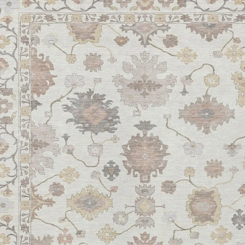 3' X 5' Ivory And Sky Blue Oriental Washable Indoor Outdoor Area Rug Homeroots Outdoor