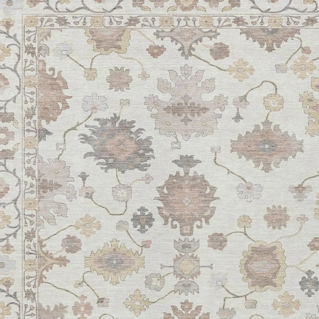 3' X 5' Ivory And Sky Blue Oriental Washable Indoor Outdoor Area Rug Homeroots Outdoor