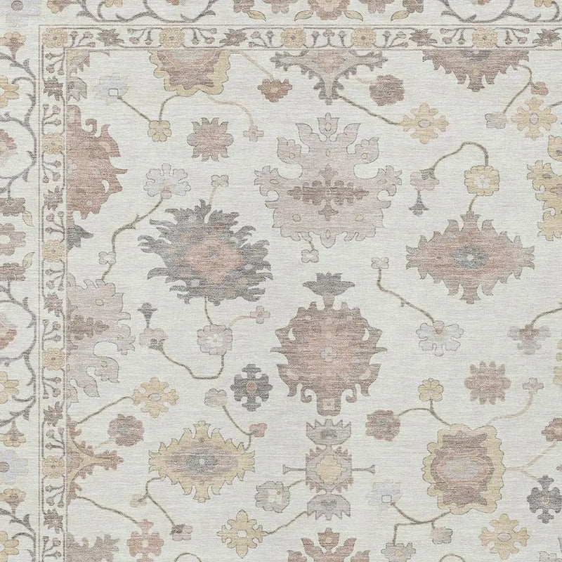 3' X 5' Ivory And Sky Blue Oriental Washable Indoor Outdoor Area Rug Homeroots Outdoor