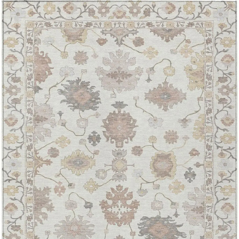 3' X 5' Ivory And Sky Blue Oriental Washable Indoor Outdoor Area Rug Homeroots Outdoor