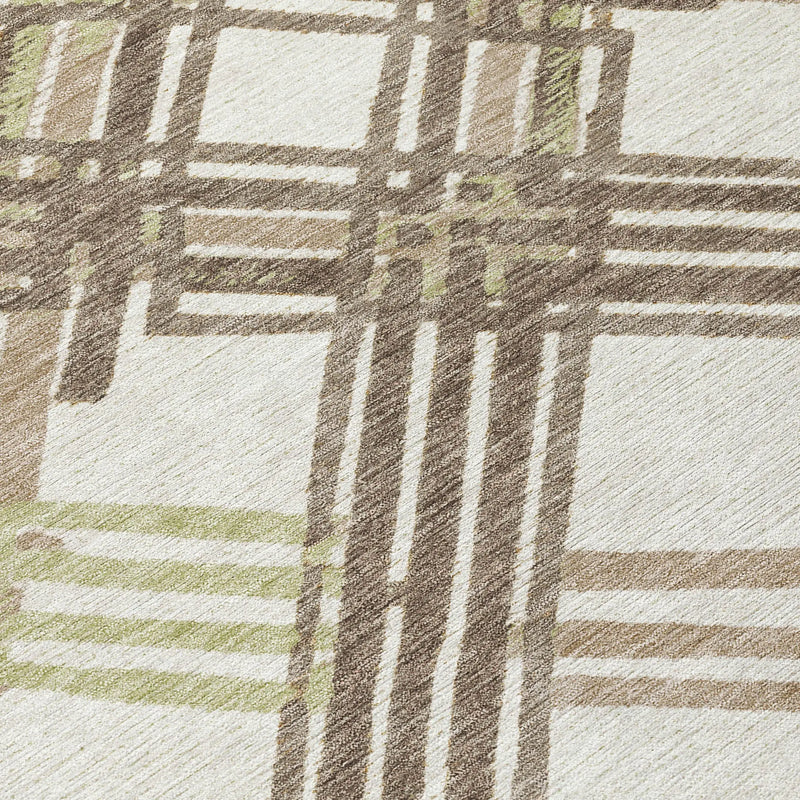 3' X 5' Ivory And Taupe Geometric Washable Indoor Outdoor Area Rug Homeroots Outdoor
