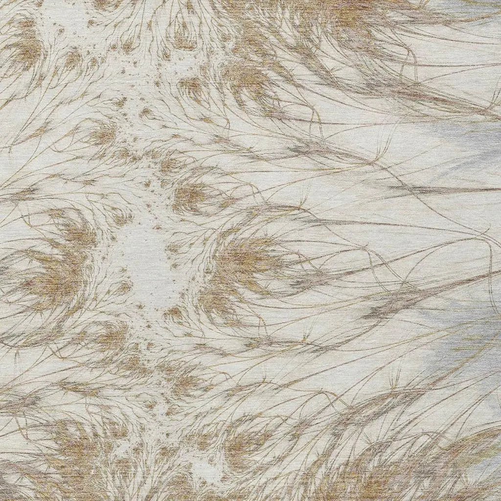 3' X 5' Ivory And Taupe Oriental Washable Indoor Outdoor Area Rug Homeroots Outdoor