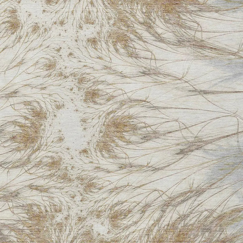 3' X 5' Ivory And Taupe Oriental Washable Indoor Outdoor Area Rug Homeroots Outdoor