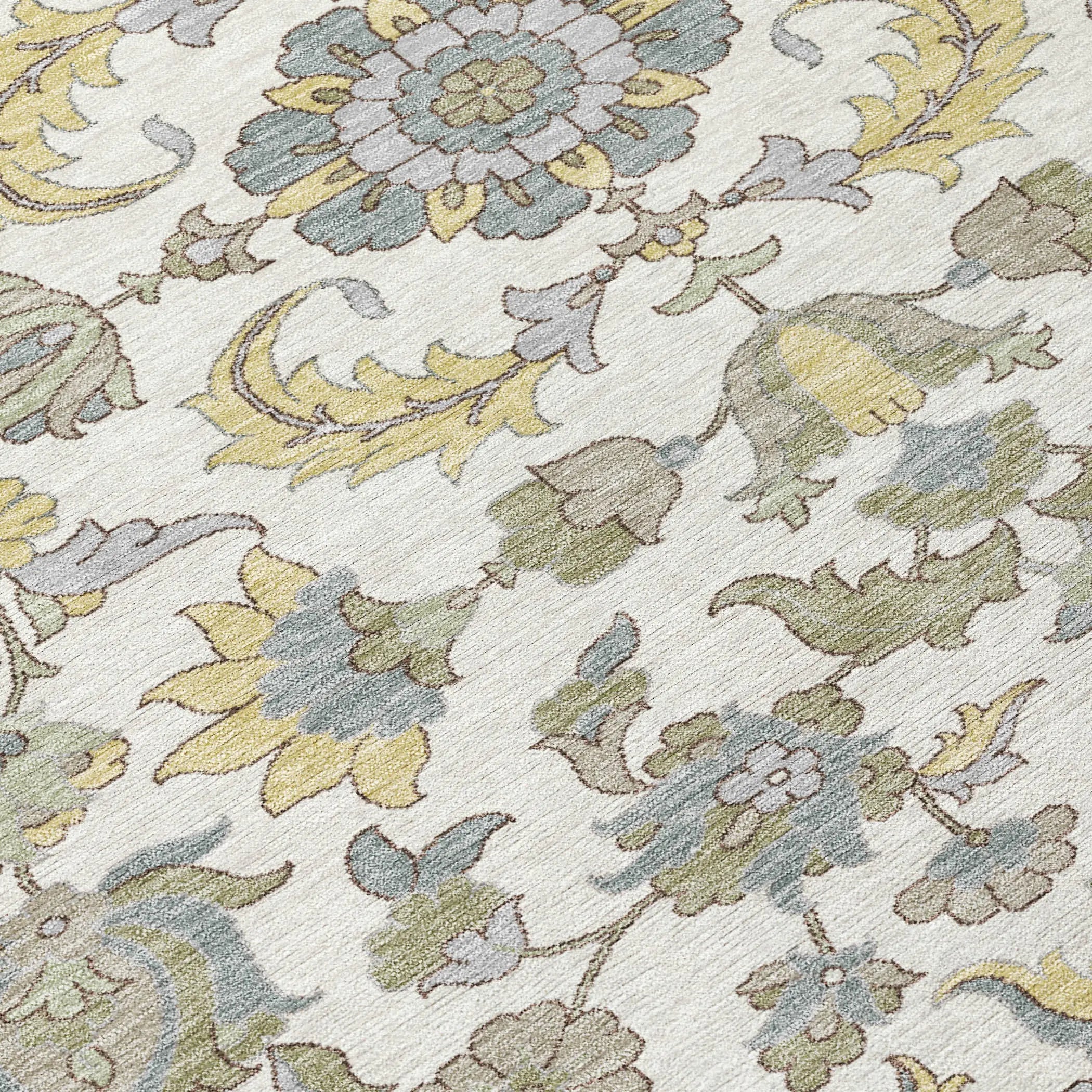 3' X 5' Ivory And Wheat Floral Medallion Washable Indoor Outdoor Area Rug Homeroots Outdoor