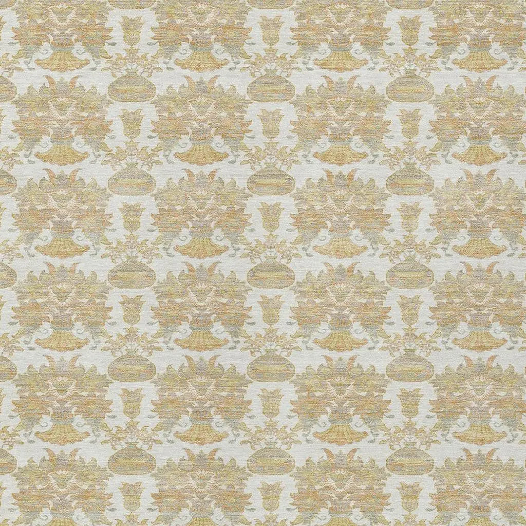 3' X 5' Ivory And Wheat Floral Washable Indoor Outdoor Area Rug Homeroots Outdoor