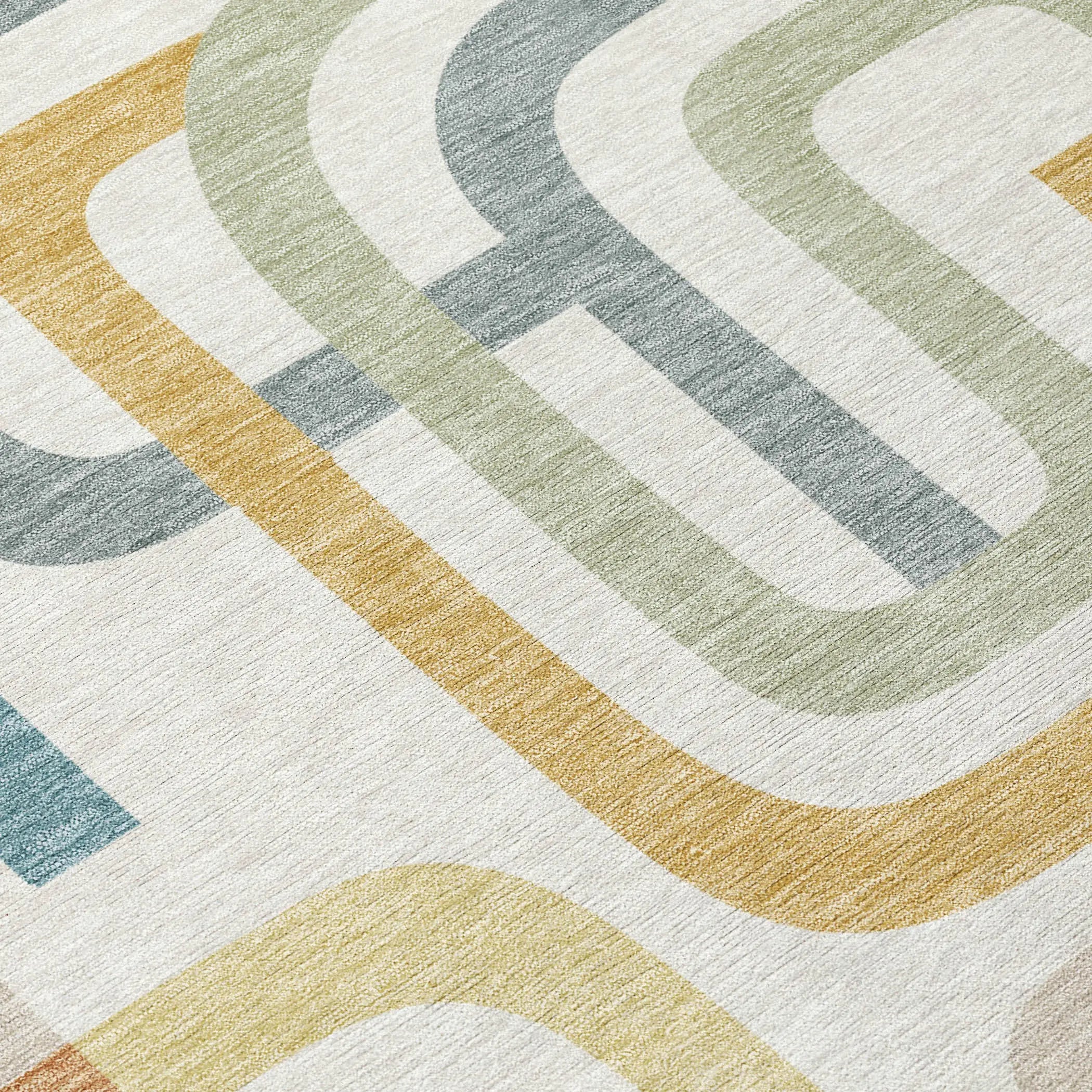 3' X 5' Ivory And Wheat Geometric Washable Indoor Outdoor Area Rug Homeroots Outdoor
