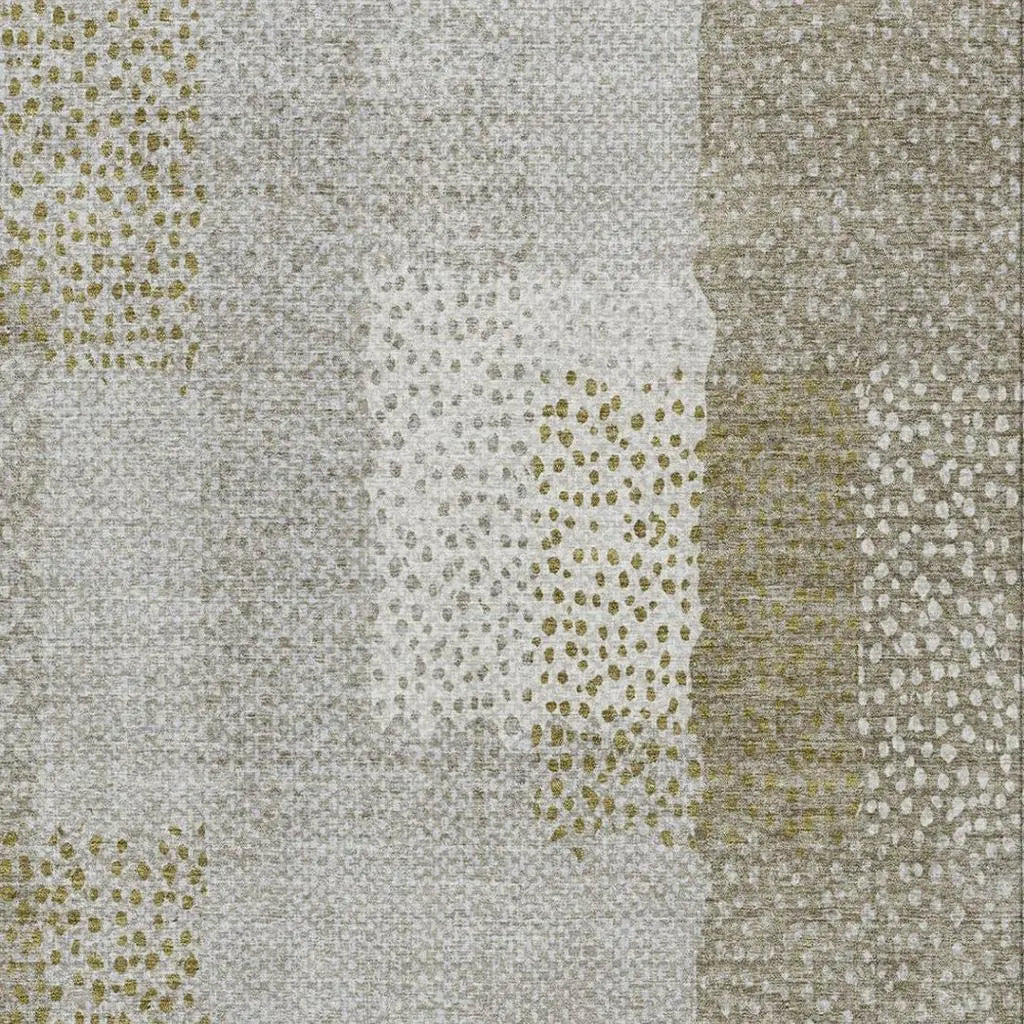 3' X 5' Khaki And Brown Abstract Washable Indoor Outdoor Area Rug Homeroots Outdoor