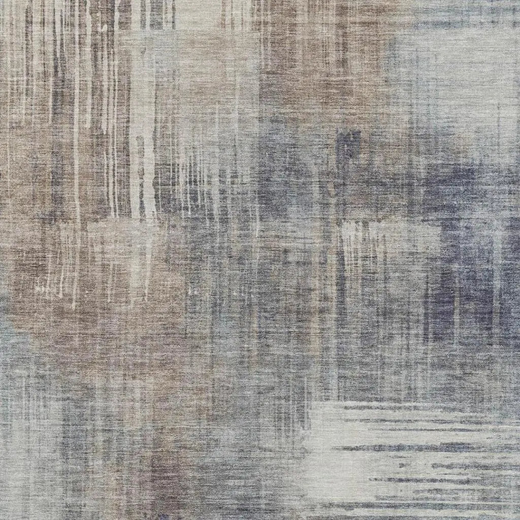 3' X 5' Khaki And Brown Abstract Washable Indoor Outdoor Area Rug Homeroots Outdoor