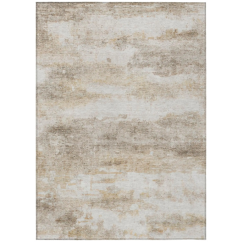 3' X 5' Khaki And Brown Abstract Washable Indoor Outdoor Area Rug Homeroots Outdoor