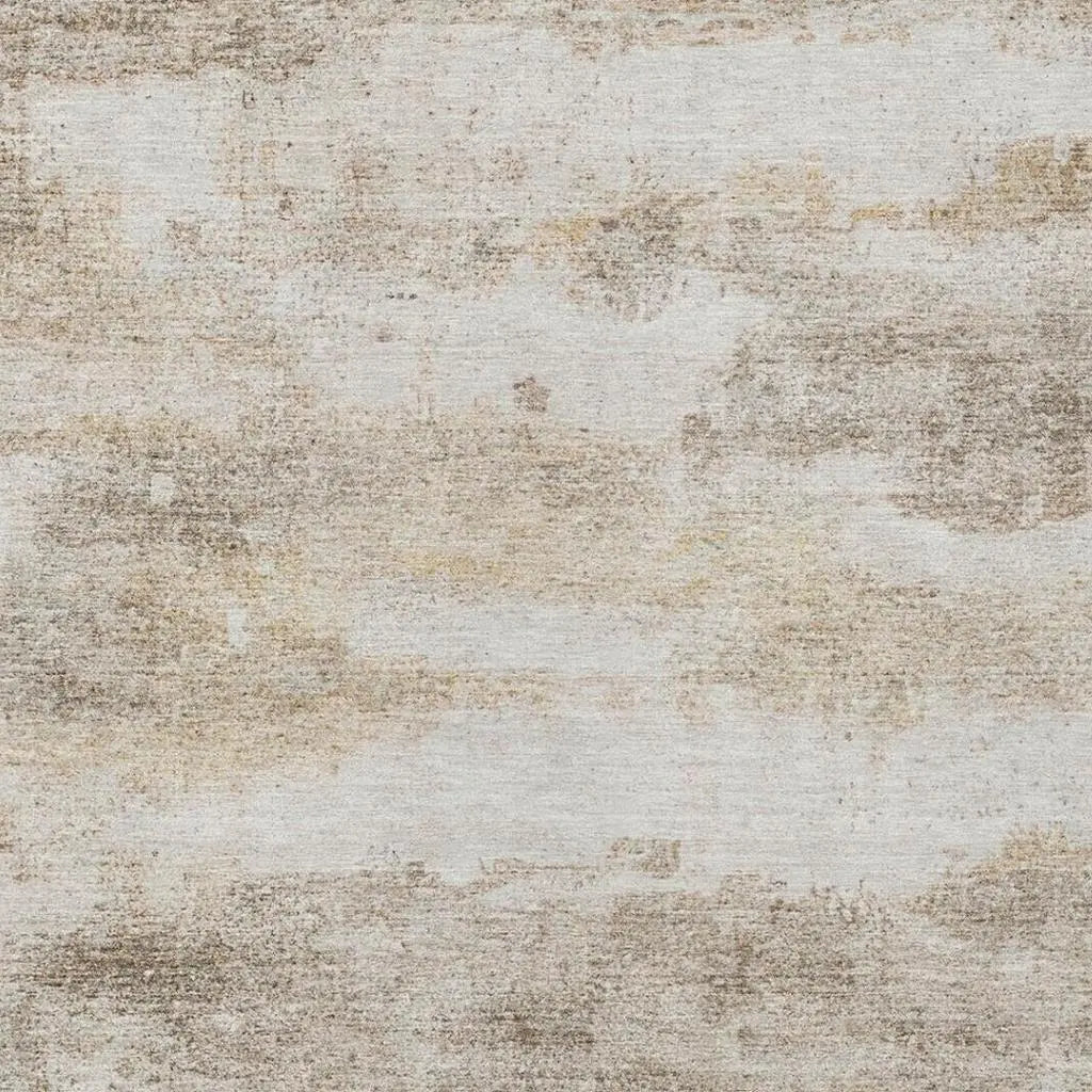 3' X 5' Khaki And Brown Abstract Washable Indoor Outdoor Area Rug Homeroots Outdoor