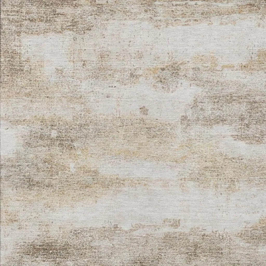 3' X 5' Khaki And Brown Abstract Washable Indoor Outdoor Area Rug Homeroots Outdoor