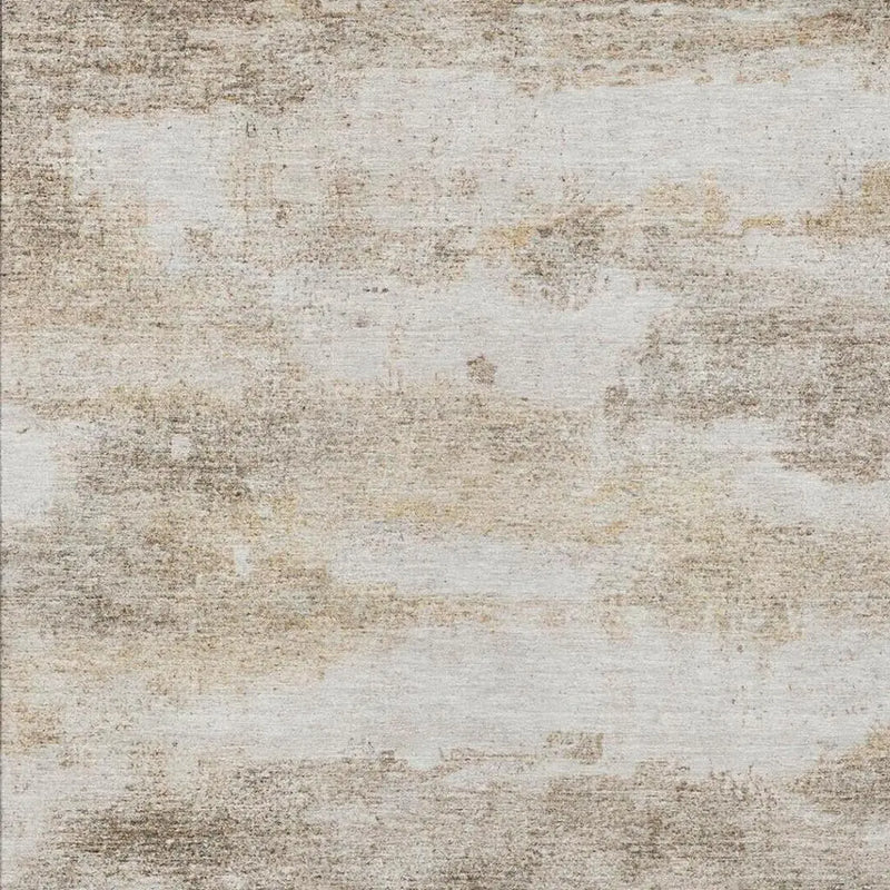 3' X 5' Khaki And Brown Abstract Washable Indoor Outdoor Area Rug Homeroots Outdoor