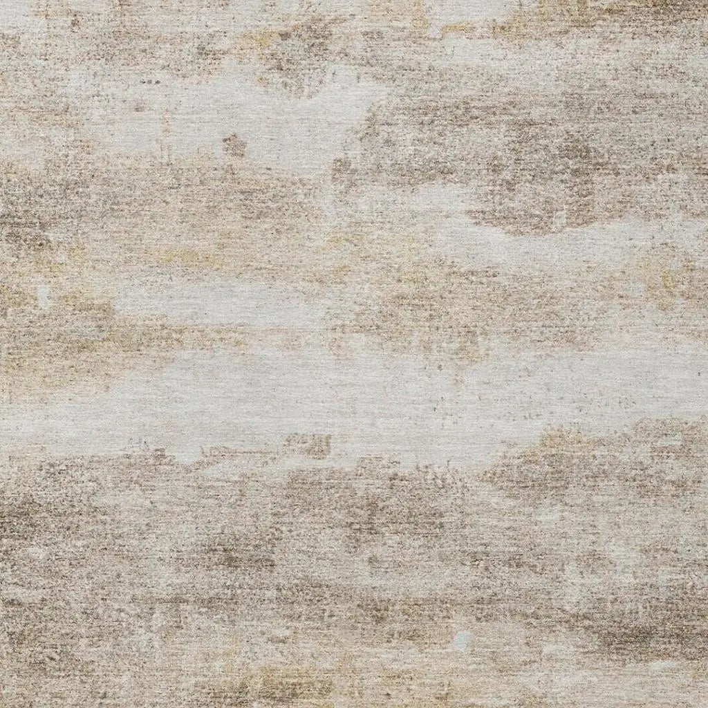 3' X 5' Khaki And Brown Abstract Washable Indoor Outdoor Area Rug Homeroots Outdoor