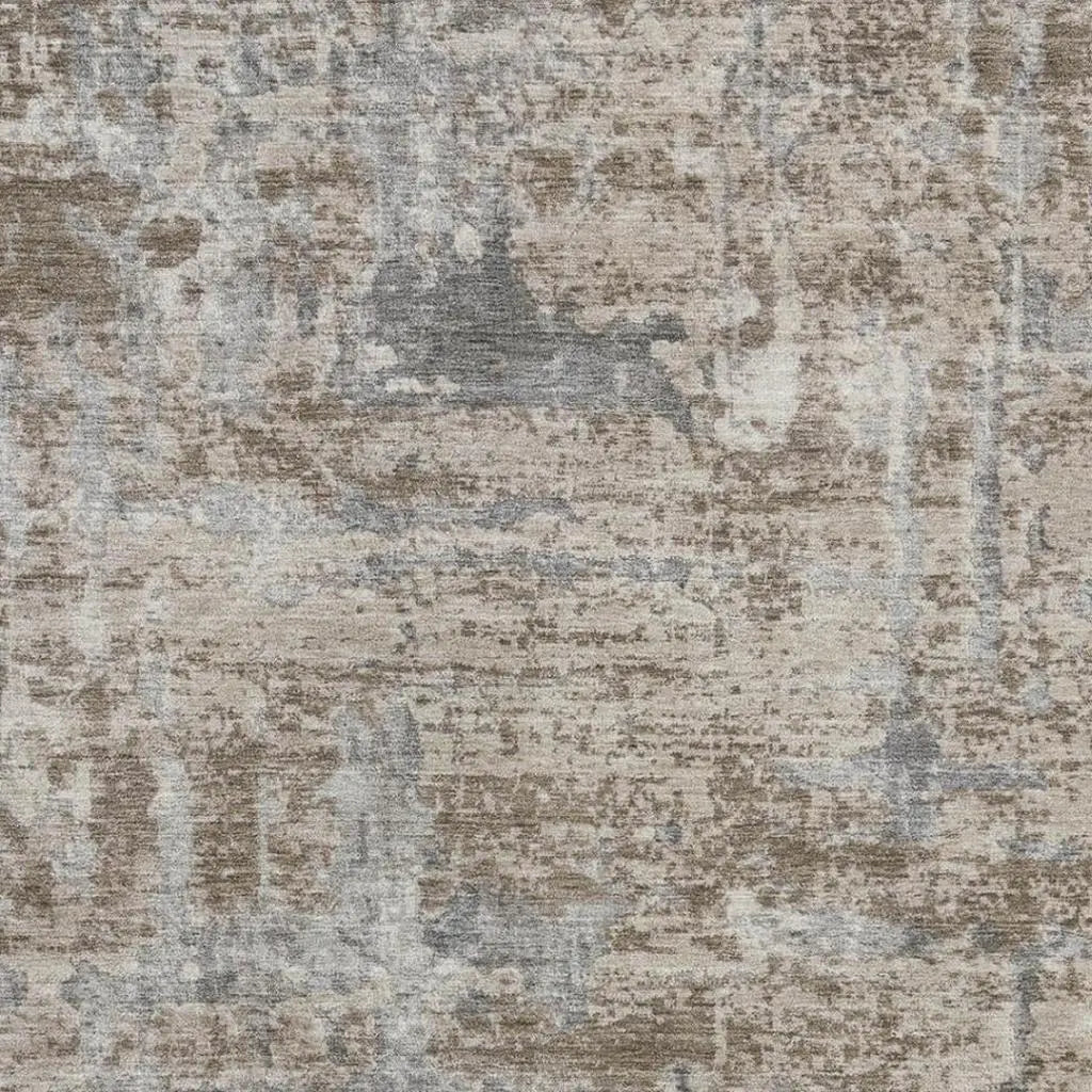 3' X 5' Khaki And Brown Abstract Washable Indoor Outdoor Area Rug Homeroots Outdoor