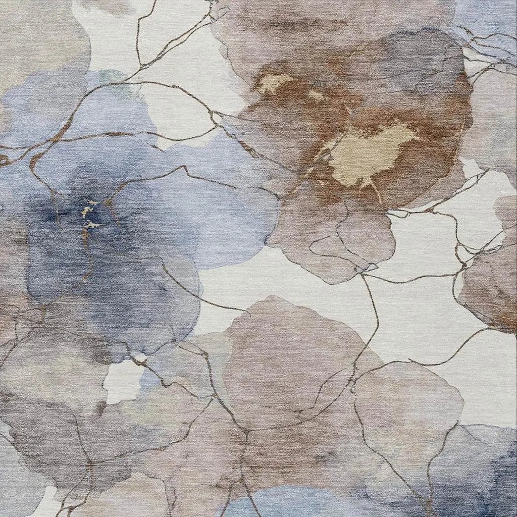 3' X 5' Khaki And Ivory Abstract Washable Indoor Outdoor Area Rug Homeroots Outdoor