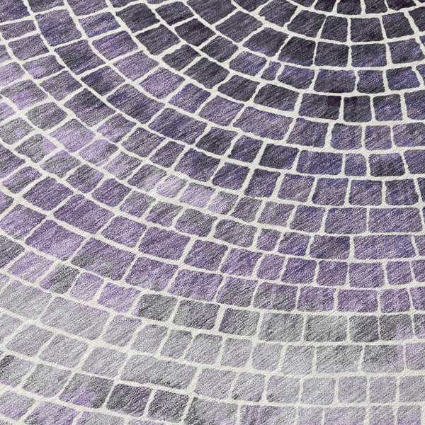 3' X 5' Lavender And Gray Geometric Washable Indoor Outdoor Area Rug Homeroots Outdoor