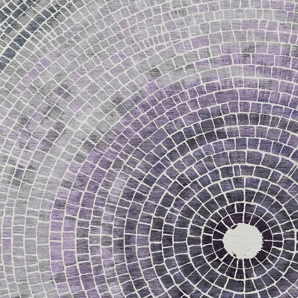 3' X 5' Lavender And Gray Geometric Washable Indoor Outdoor Area Rug Homeroots Outdoor