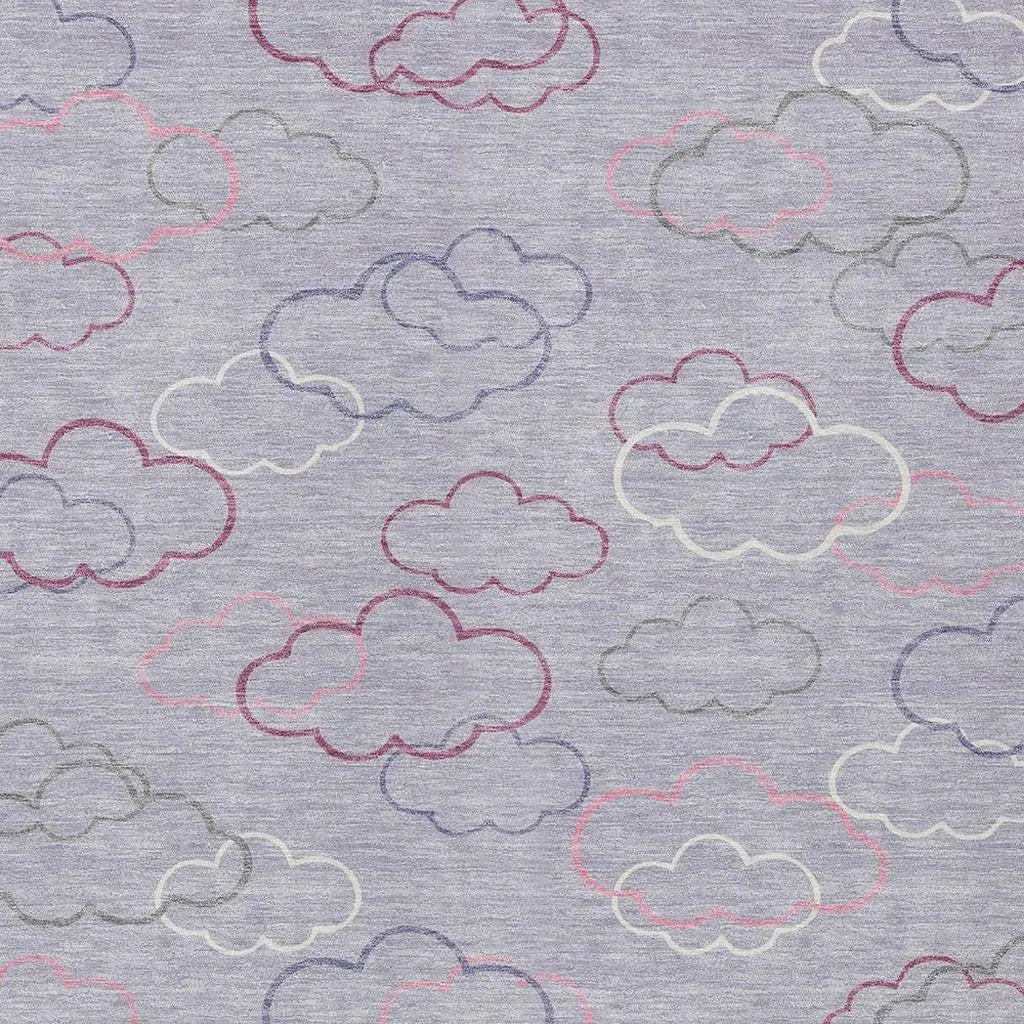 3' X 5' Lavender And Ivory Abstract Washable Indoor Outdoor Area Rug Homeroots Outdoor