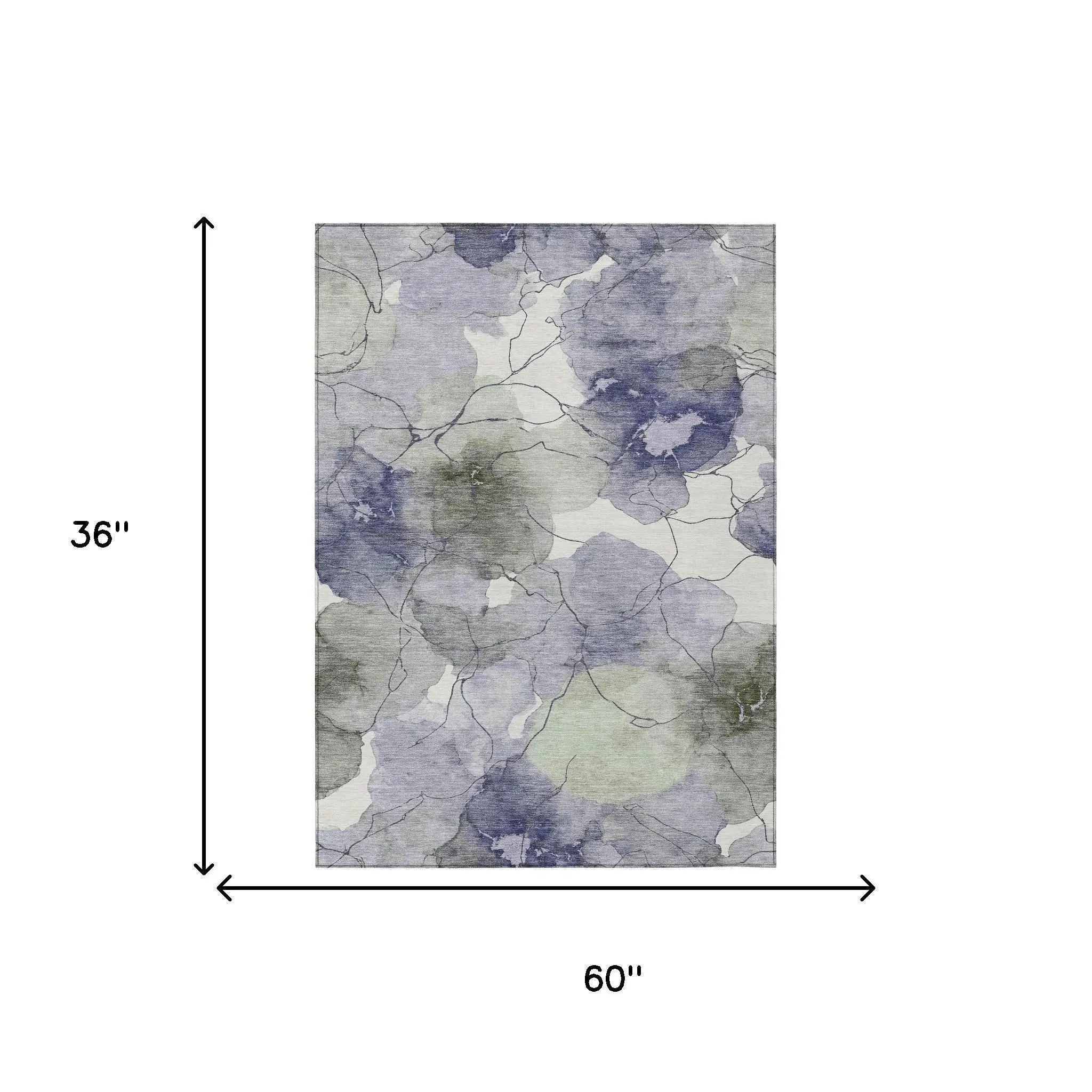 3' X 5' Lavender And Ivory Abstract Washable Indoor Outdoor Area Rug Homeroots Outdoor
