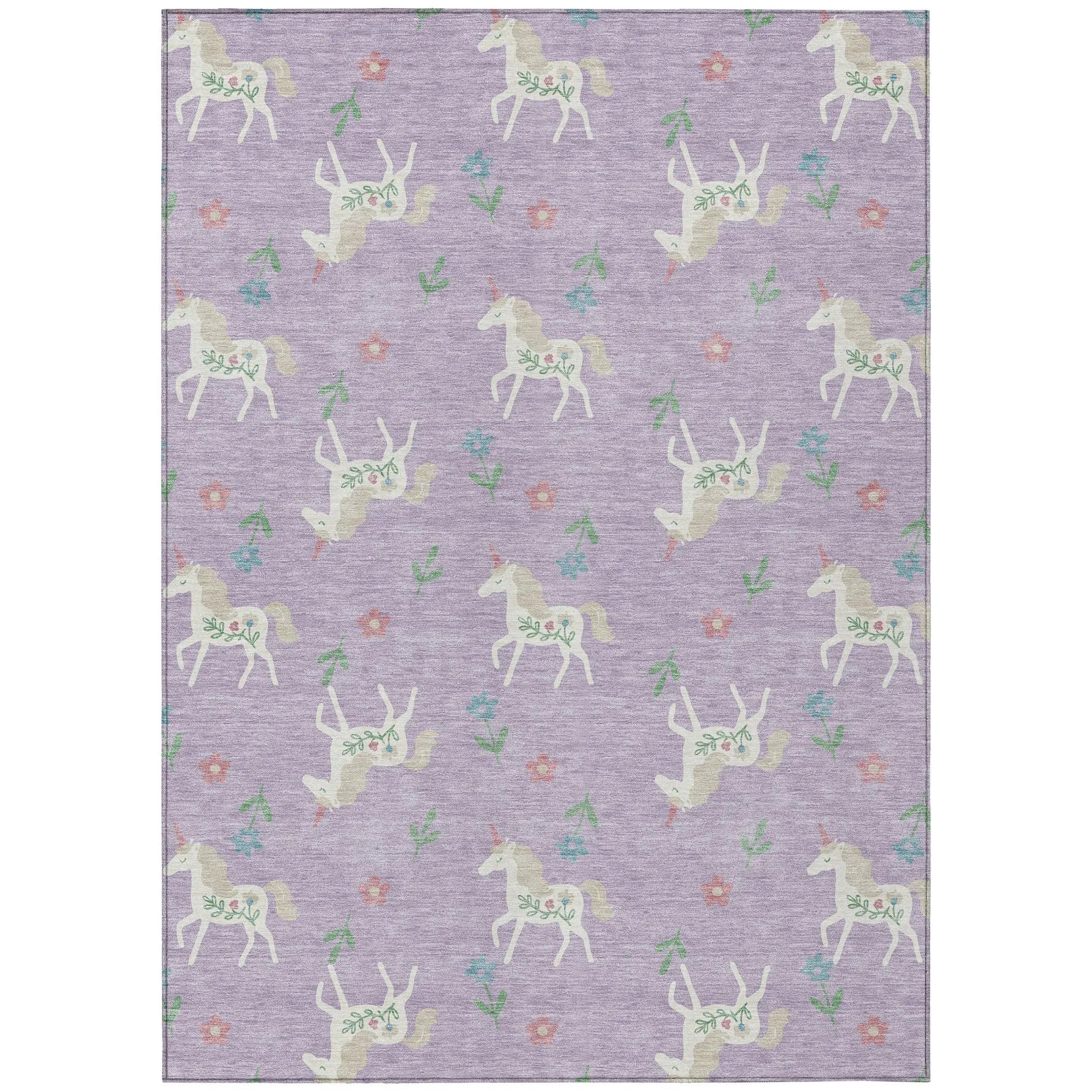 3' X 5' Lavender And Ivory Floral Washable Indoor Outdoor Area Rug Homeroots Outdoor