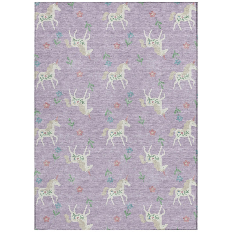 3' X 5' Lavender And Ivory Floral Washable Indoor Outdoor Area Rug Homeroots Outdoor
