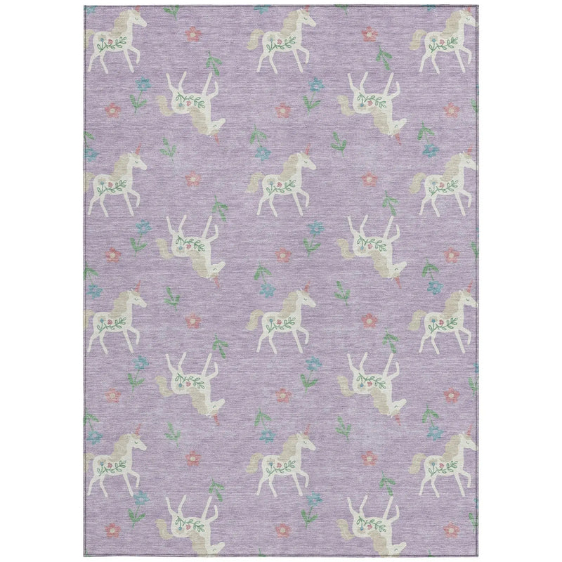 3' X 5' Lavender And Ivory Floral Washable Indoor Outdoor Area Rug Homeroots Outdoor