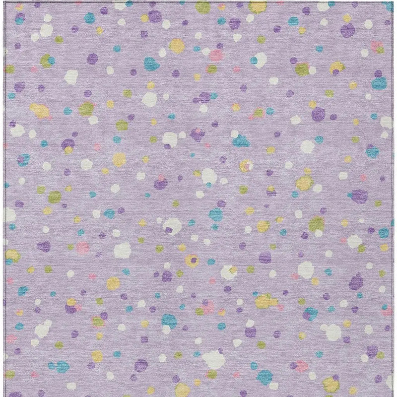 3' X 5' Lavender And Ivory Geometric Washable Indoor Outdoor Area Rug Homeroots Outdoor