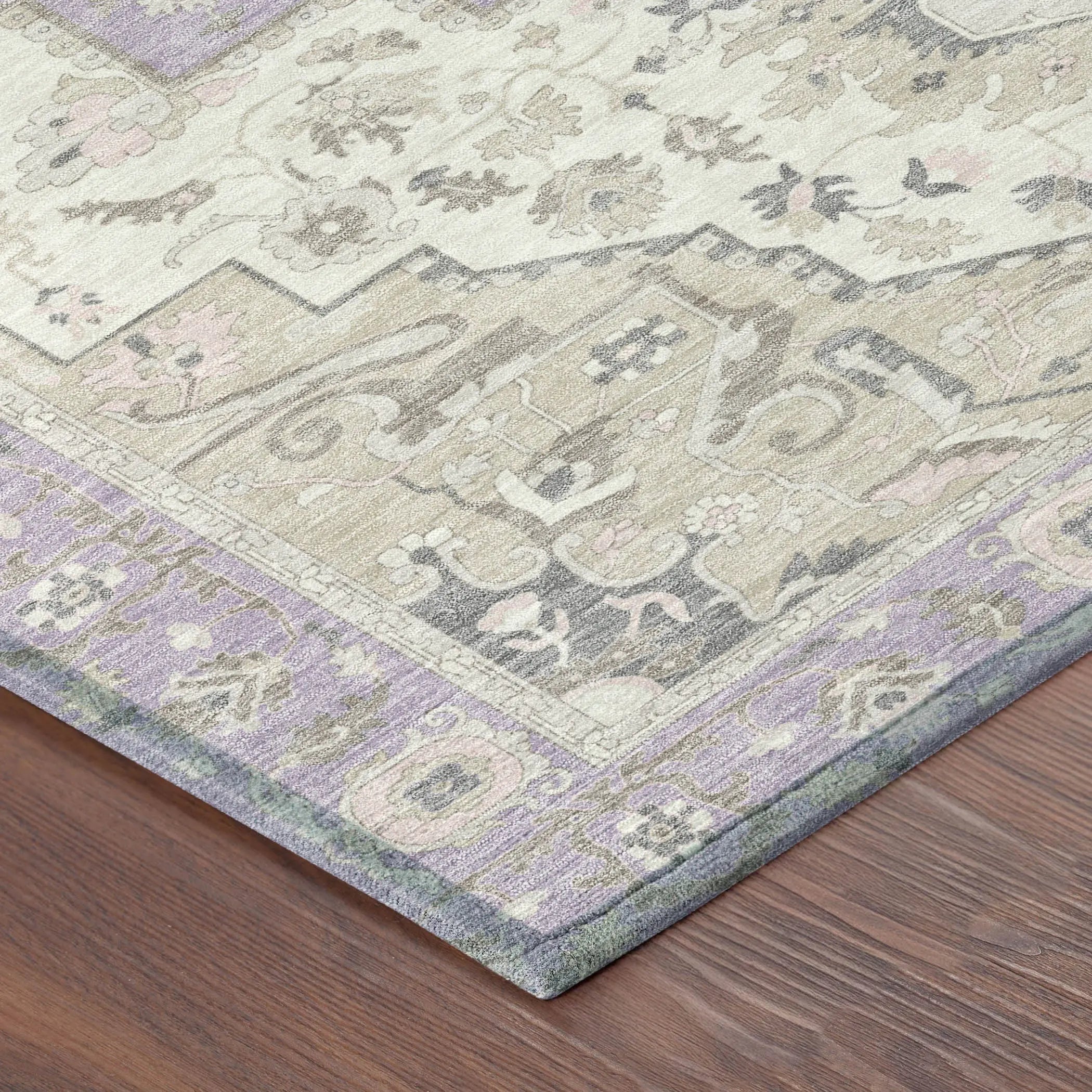 3' X 5' Lavender And Orange Oriental Washable Indoor Outdoor Area Rug Homeroots Outdoor