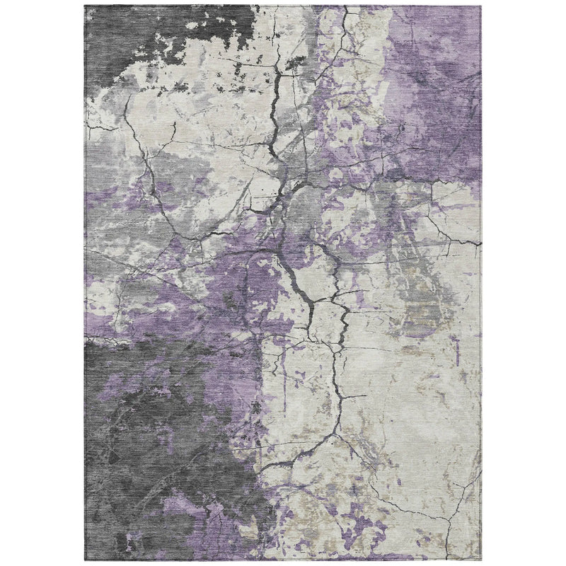 3' X 5' Lavender And Plum Abstract Washable Indoor Outdoor Area Rug Homeroots Outdoor