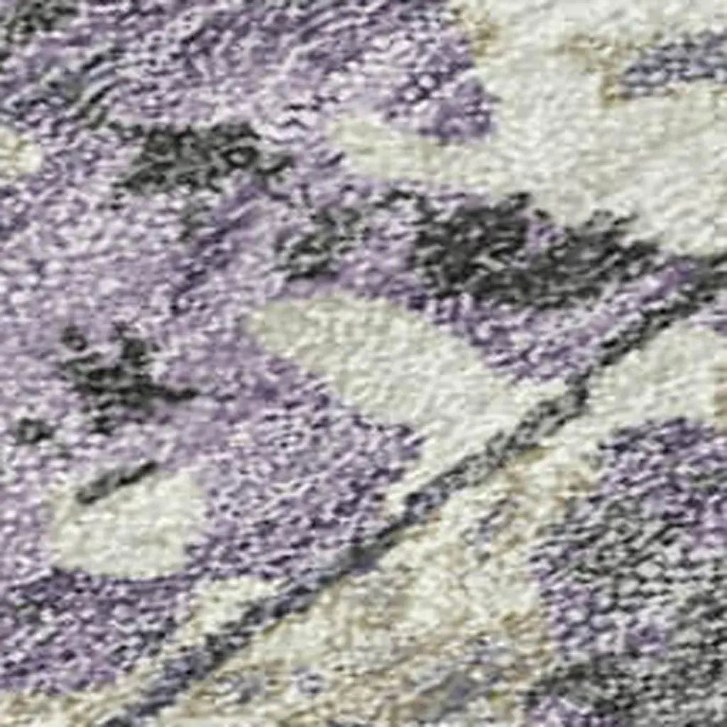3' X 5' Lavender And Plum Abstract Washable Indoor Outdoor Area Rug Homeroots Outdoor