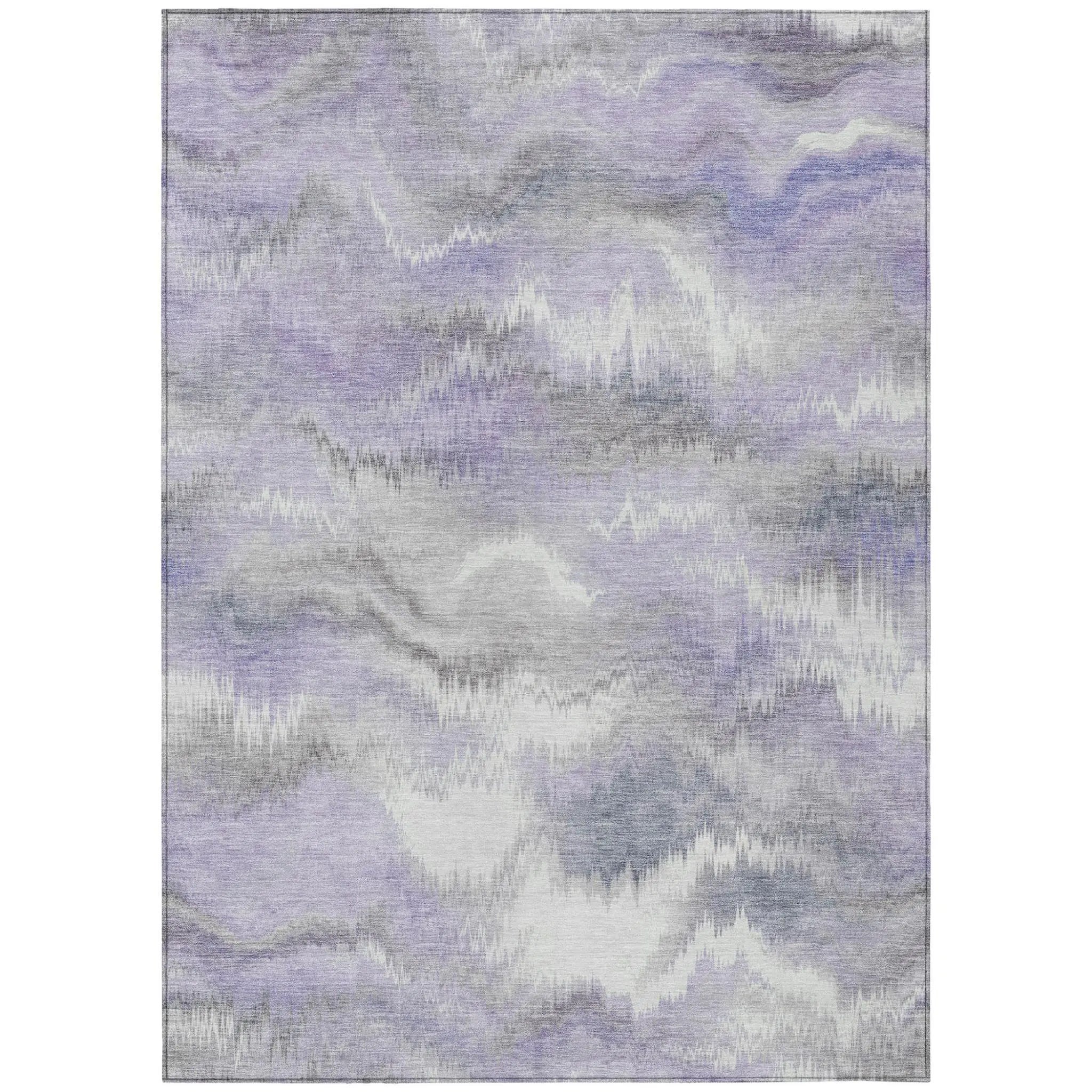 3' X 5' Lavender And Purple Abstract Washable Indoor Outdoor Area Rug Homeroots Outdoor
