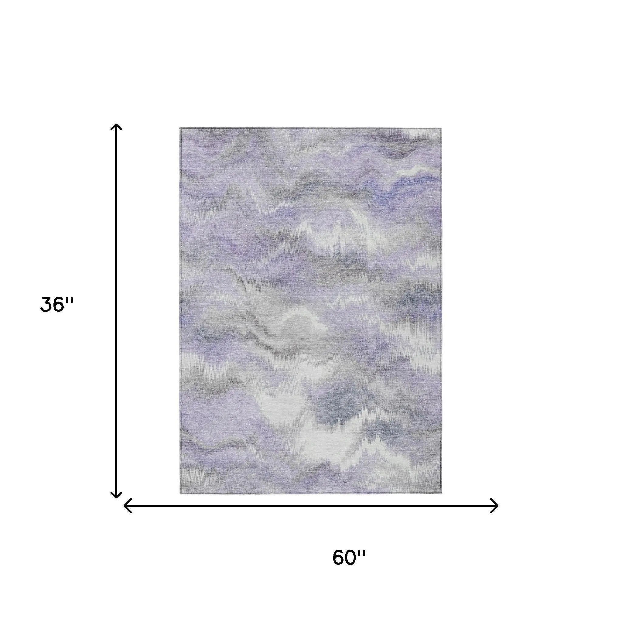 3' X 5' Lavender And Purple Abstract Washable Indoor Outdoor Area Rug Homeroots Outdoor