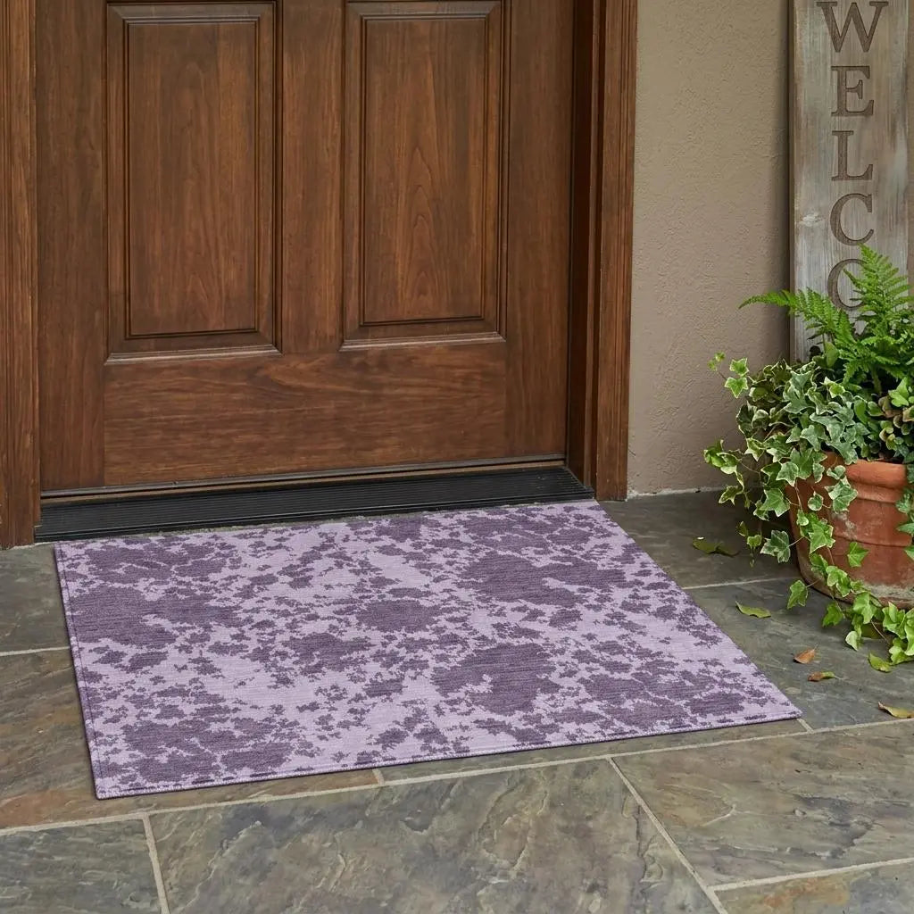 3' X 5' Lavender And Purple Abstract Washable Indoor Outdoor Area Rug Homeroots Outdoor
