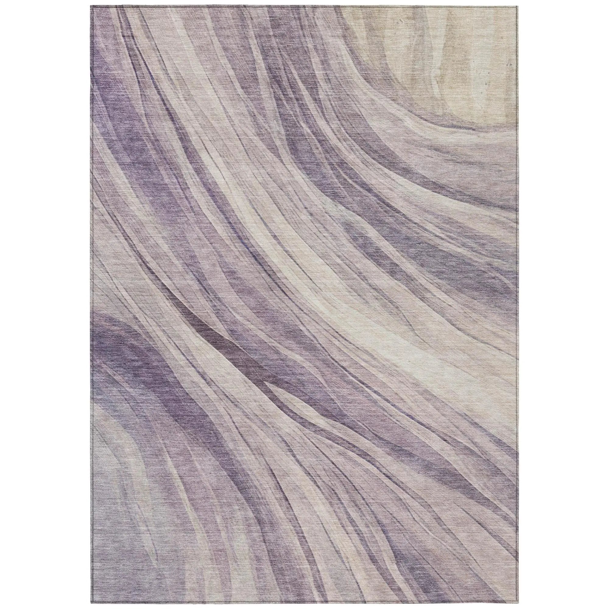 3' X 5' Lavender And Purple Abstract Washable Indoor Outdoor Area Rug Homeroots Outdoor