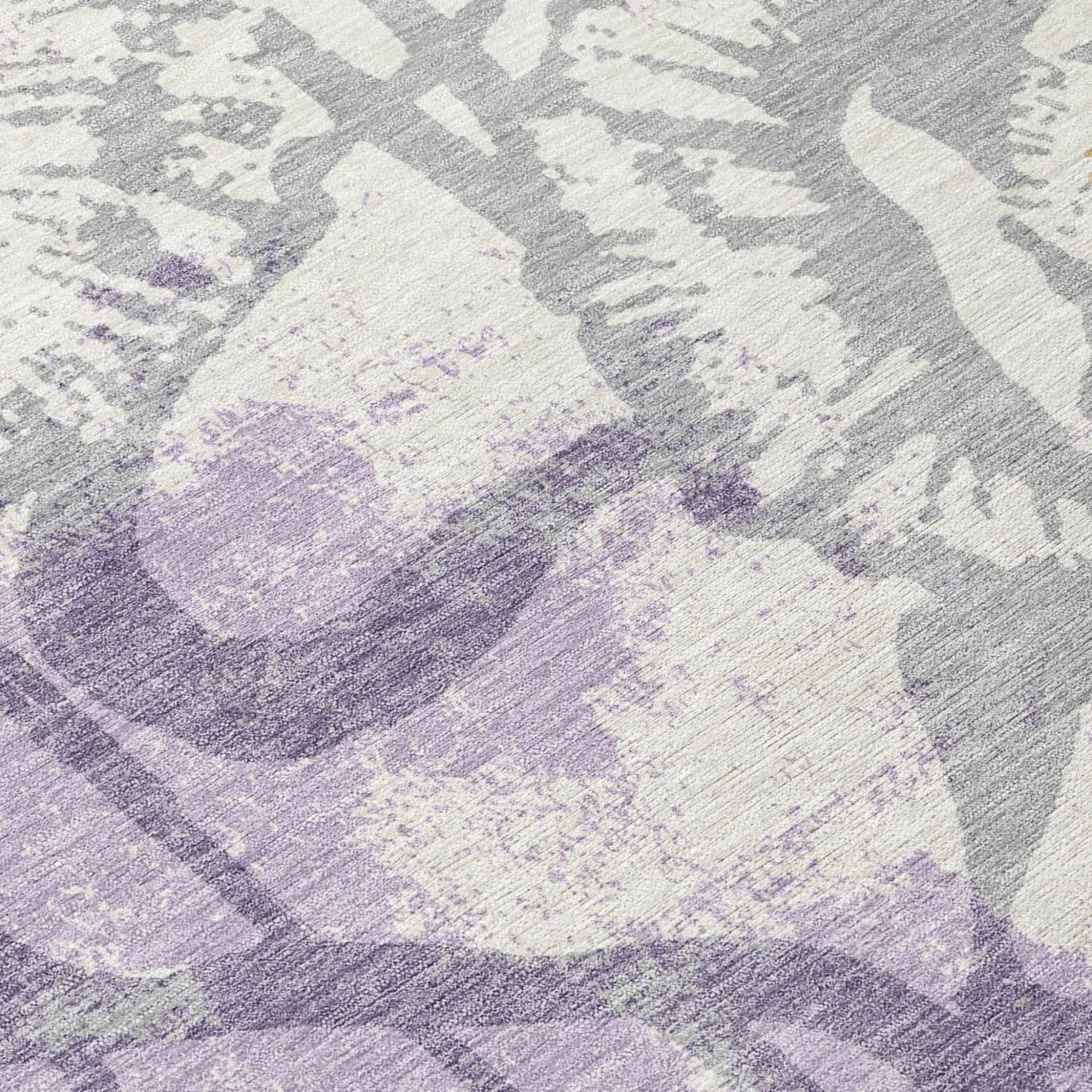 3' X 5' Lavender And Purple Floral Washable Indoor Outdoor Area Rug Homeroots Outdoor