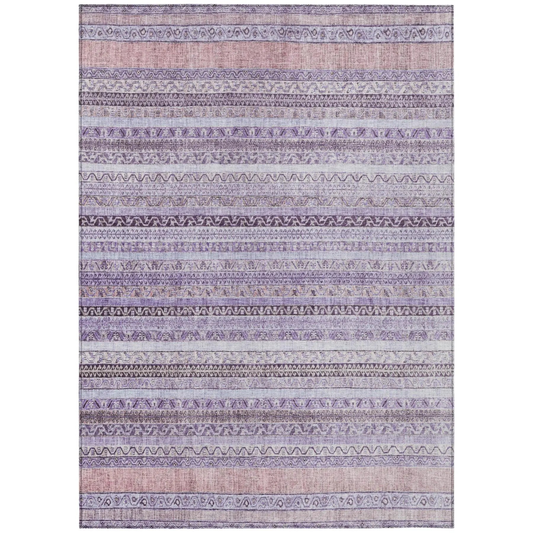 3' X 5' Lavender And Purple Striped Washable Indoor Outdoor Area Rug Homeroots Outdoor