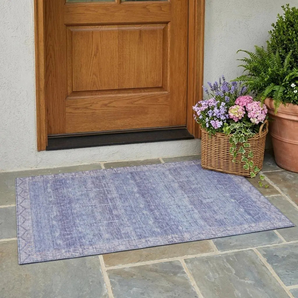 3' X 5' Lavender And Purple Tribal Washable Indoor Outdoor Area Rug Homeroots Outdoor