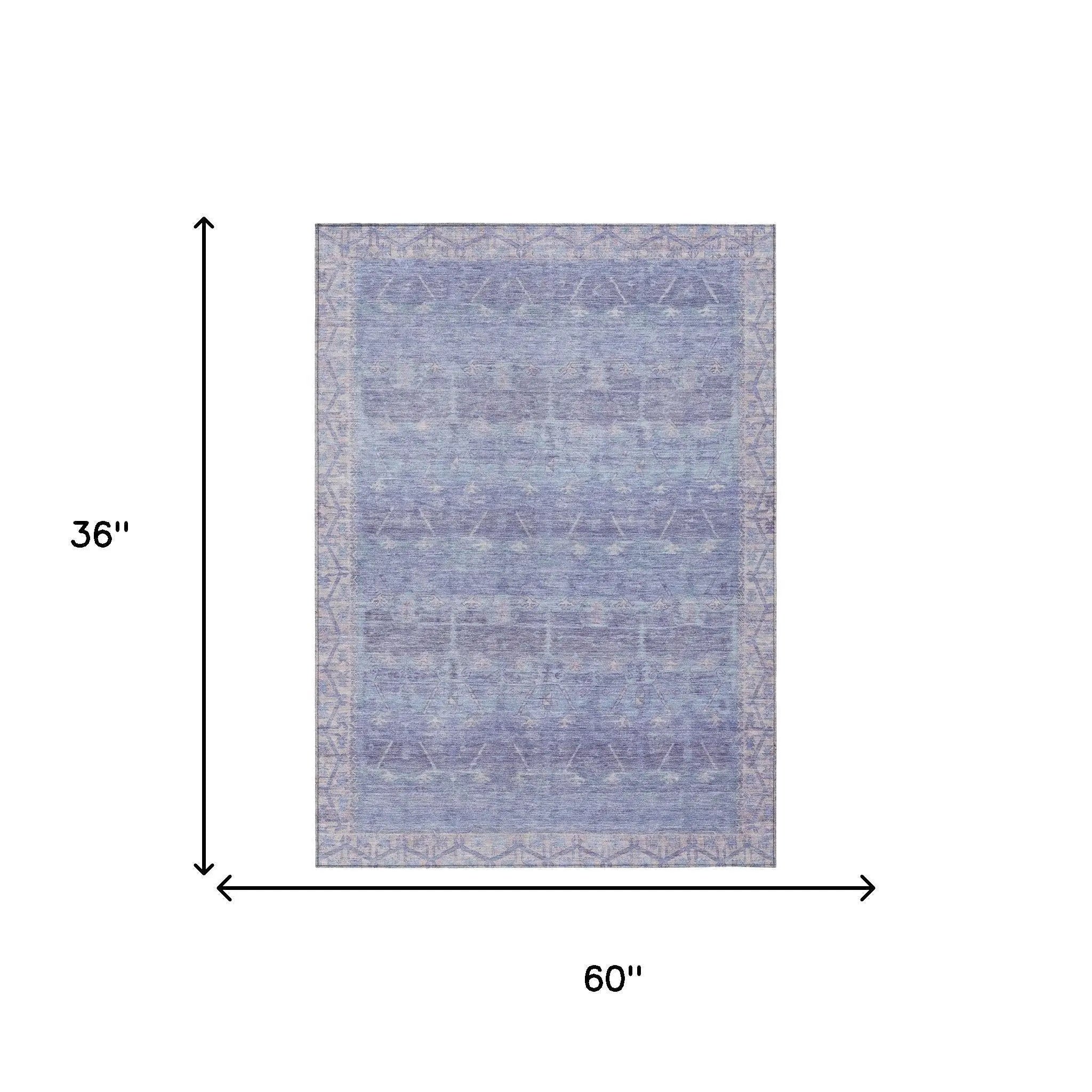 3' X 5' Lavender And Purple Tribal Washable Indoor Outdoor Area Rug Homeroots Outdoor