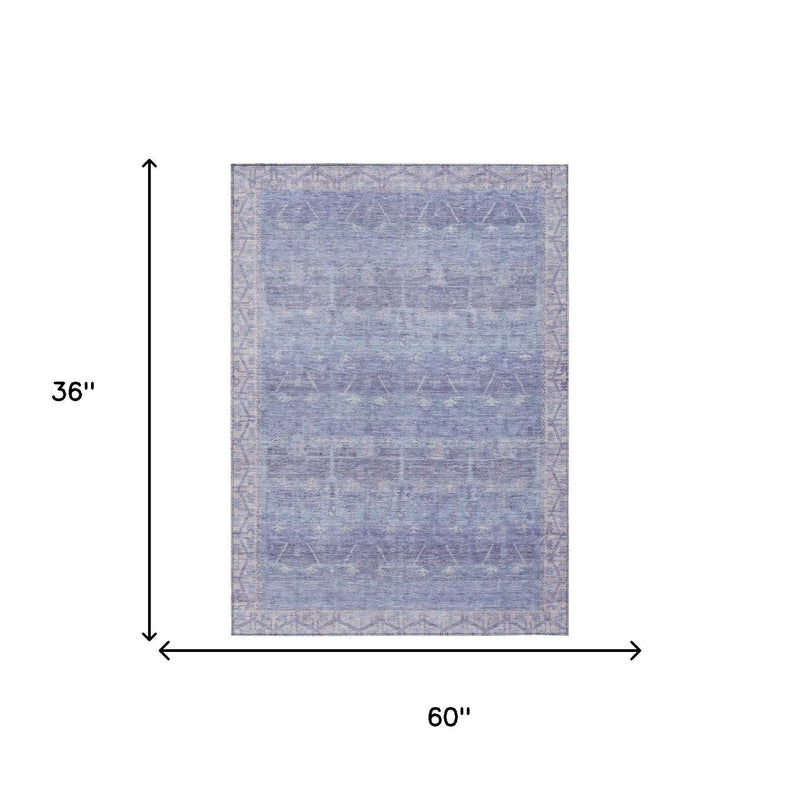 3' X 5' Lavender And Purple Tribal Washable Indoor Outdoor Area Rug Homeroots Outdoor