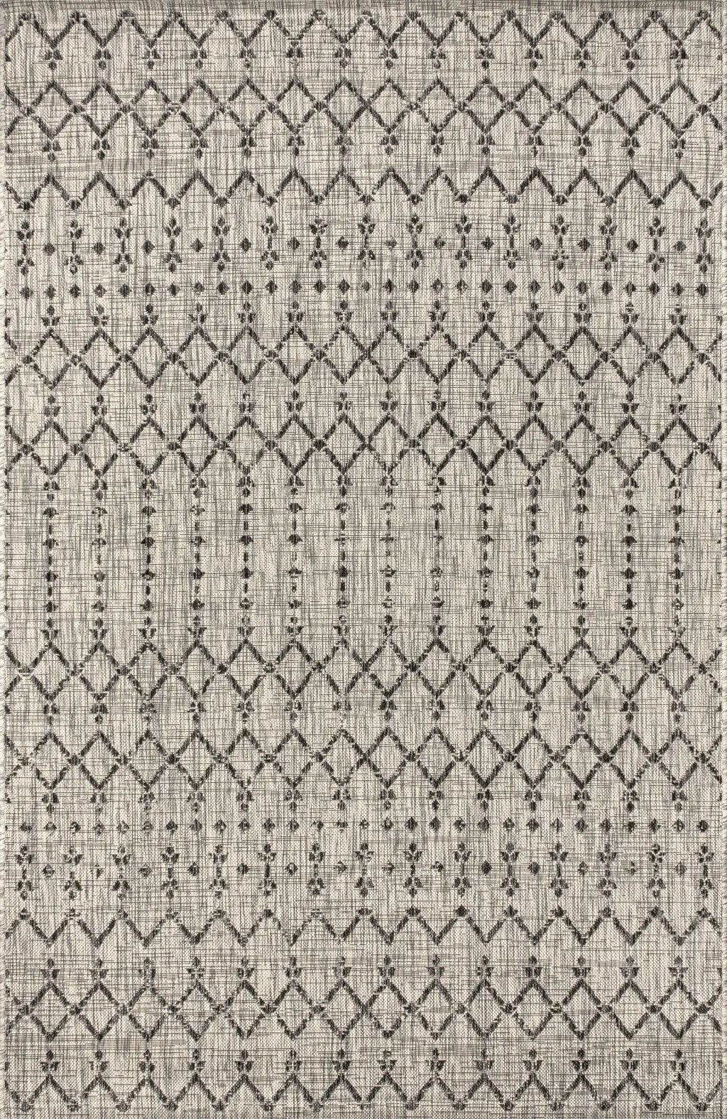 3' X 5' Light Gray And Black Trellis Indoor Outdoor Area Rug Homeroots Outdoor