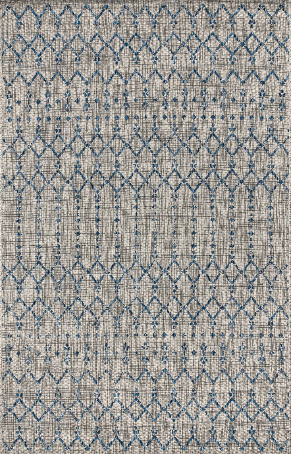 3' X 5' Light Gray And Navy Blue Trellis Indoor Outdoor Area Rug Homeroots Outdoor